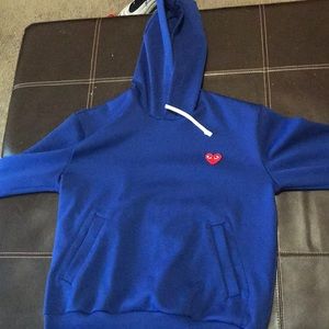 cdg hoodie blue